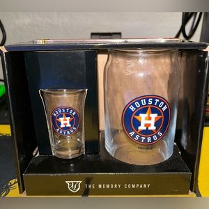 Houston Astros Beer Glass/ Shooter set with Bottle opener.